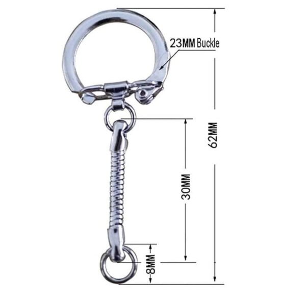 Stainless Steel Keyring Key Chain with Snap Jump Ring, Set of 2, 57 mm Length - Image 2