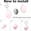 2 Pc Airtag Keychain Waterproof Holder, Airtag case for Apple Airtag GPS Tracker, Anti-Lost AirTag Holder Case Compatible with Car Keys for Pet Tracking, Bags, Kids, Keys, Luggage (White and Pink) - Image 2