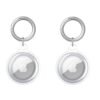 2 Pc Airtag Keychain Waterproof Holder, Airtag case for Apple Airtag GPS Tracker, Anti-Lost AirTag Holder Case Compatible with Car Keys for Pet Tracking, Bags, Kids, Keys, Luggage (White)