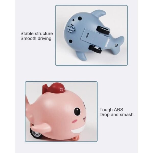 SUNBEET Whale Fish Press Mechanical Sliding Toy Push and Go Crawling Toys Tortoise with Vehicle Animal Cute for Girls & Boys Return Birthday Gift Plastic New Play Set Kids (Whale Fish) - Image 4