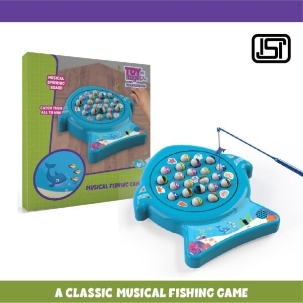 ToyMagic Musical Board Fish Game with Rotating Pond,21 Fishes & 4 Fishing Poles|Sound Toy for Kids 4+Yrs|Indoor Musical Toy|Skill Development|Birthday Return Gifts for Kids|Made in India,Multi - Image 6