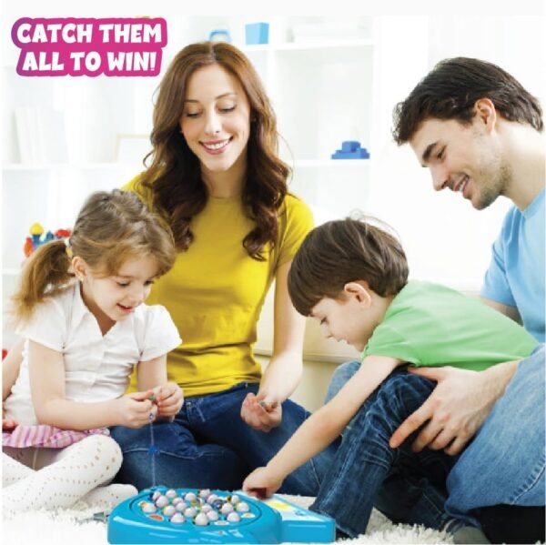 ToyMagic Musical Board Fish Game with Rotating Pond,21 Fishes & 4 Fishing Poles|Sound Toy for Kids 4+Yrs|Indoor Musical Toy|Skill Development|Birthday Return Gifts for Kids|Made in India,Multi - Image 2
